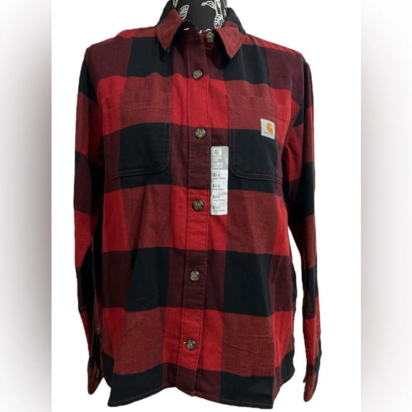 CARHARTT Rugged Flex loose fit, midweight flannel, long sleeve plaid shirt - Picture 1 of 10